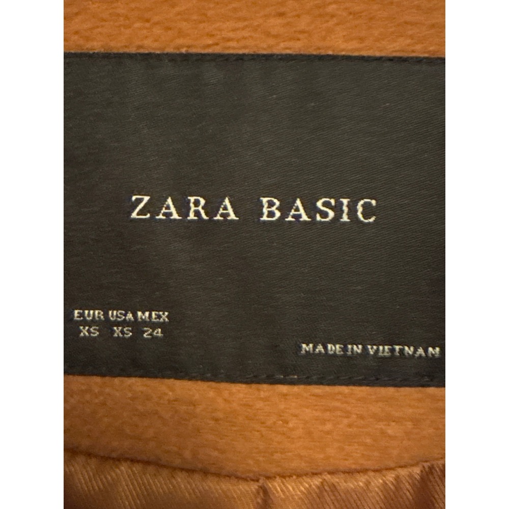 Zara Basic Women's XS Brown Wool Blend Single Button Classic Coat - Picture 2 of 6
